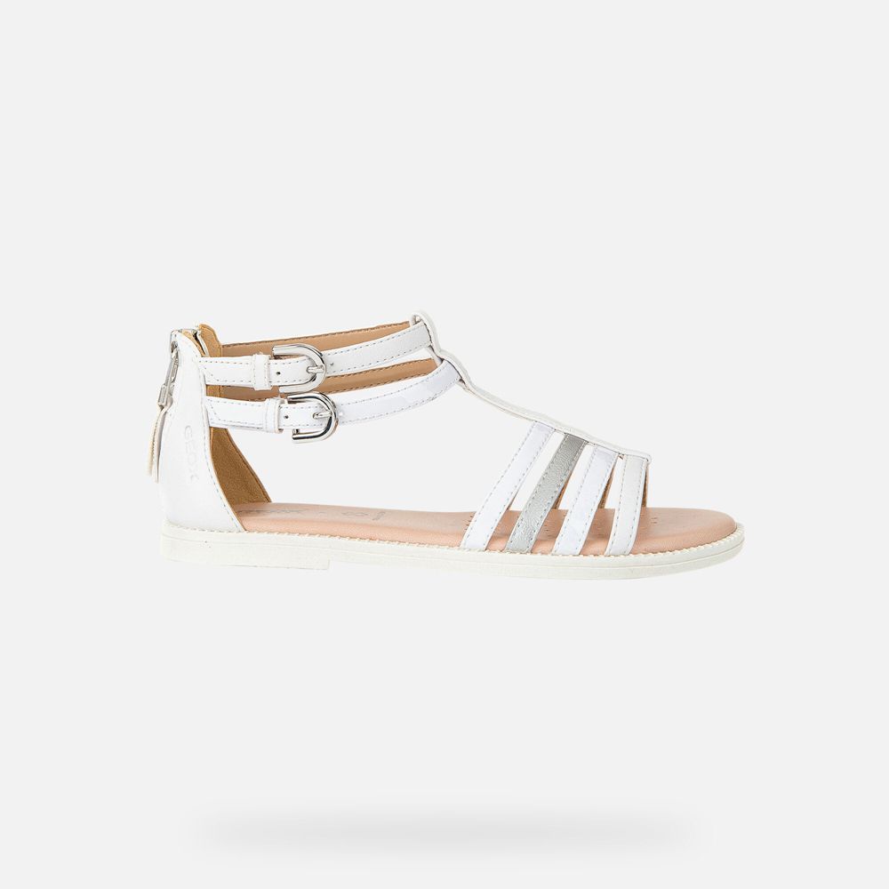 Sandalias Geox Menina Branco - Karly - WBUZX2571